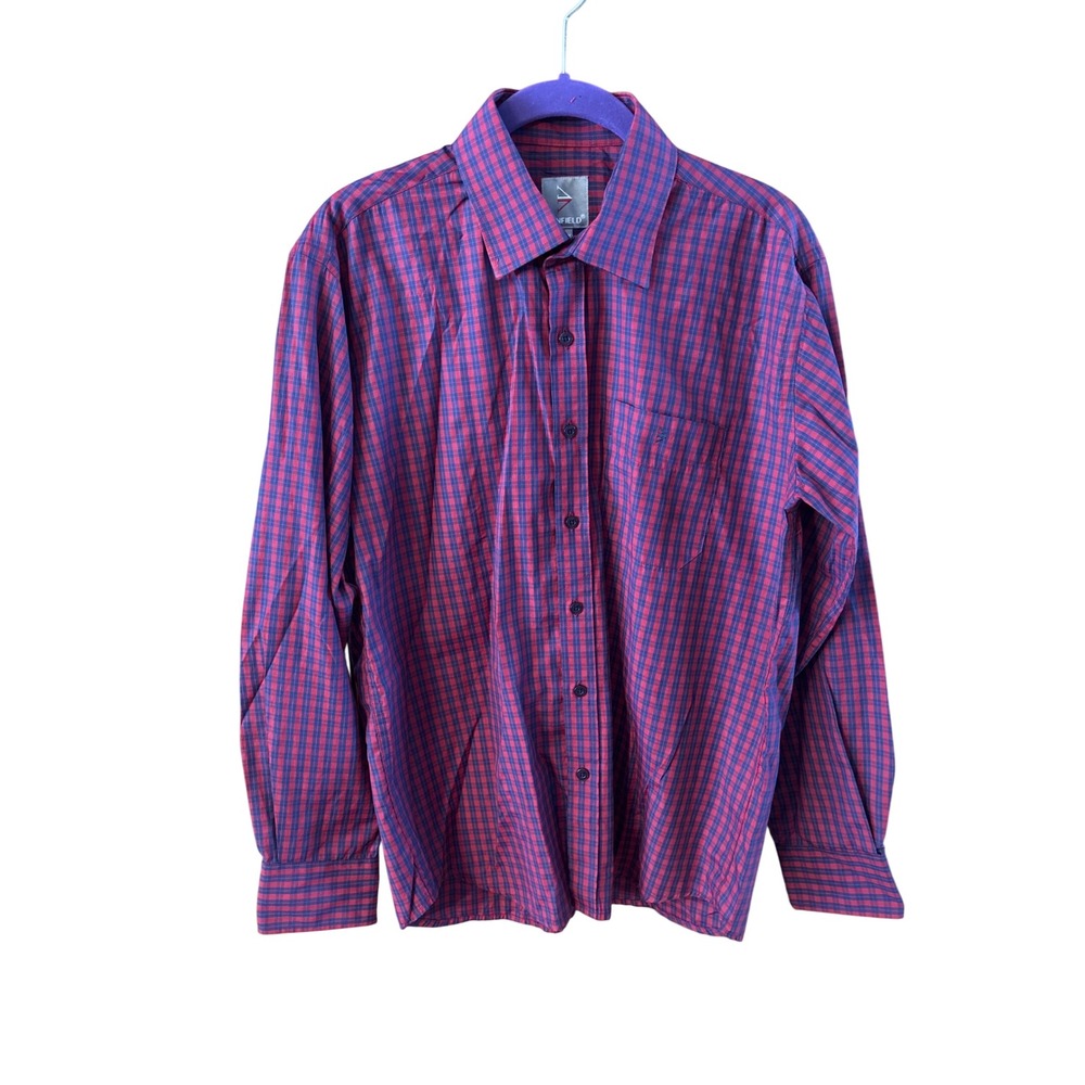 Venfield Mens Plaid Long Sleeve Button Down Shirt Size 16/40cm approx size L